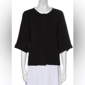 Jil Sander black crew button sweater EUC